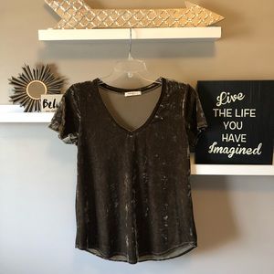 Velvet Olive V-neck